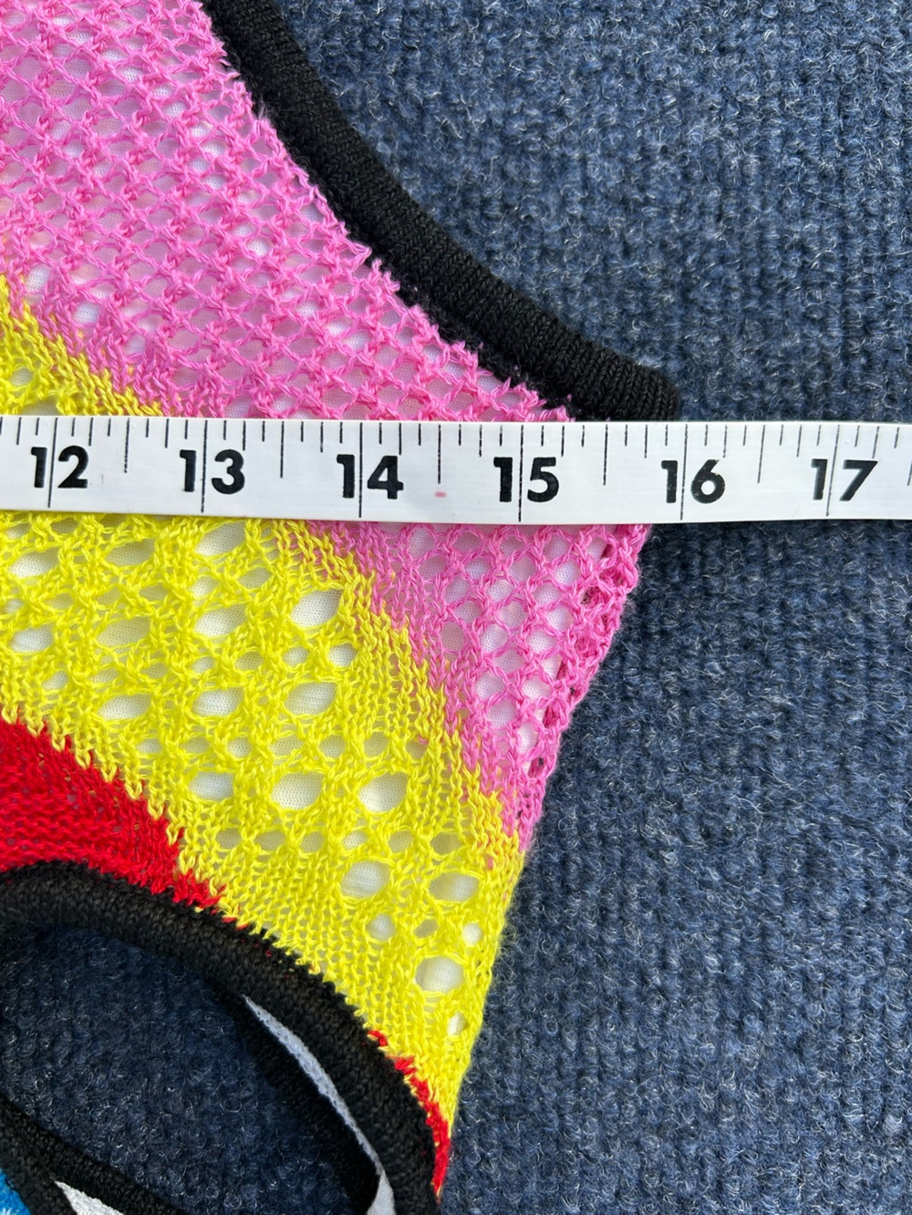 Staud Alpes One-Shoulder Multi-Color Crochet Knit Maxi Dress Rainbow Medium - Picture 11 of 16